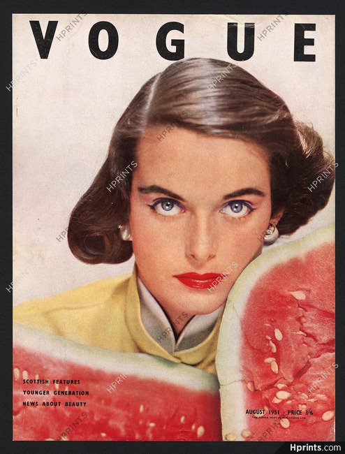 Erwin Blumenfeld 1951 British Vogue Cover, The New Bouffant Coiffure, Yardley Make Up