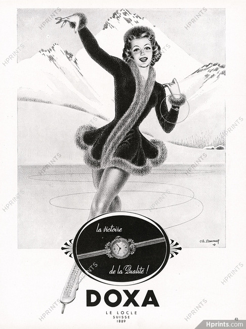Doxa (Watches) 1949 Ice Skater, Charles Lemmel