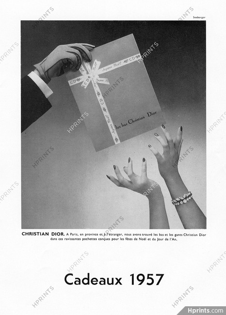 Christian Dior (Lingerie) 1956 "Cadeaux 1957" Stockings & Gloves, Photo Seeberger