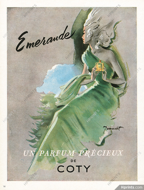 Coty 1949 Emeraude, Un Parfum Précieux, René Jeandot