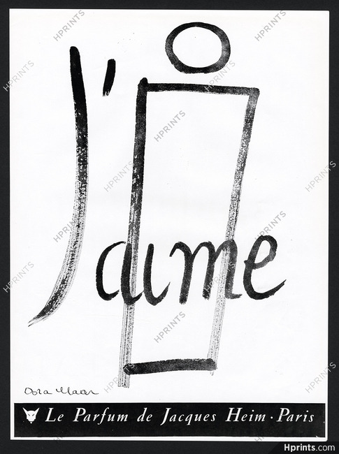 Jacques Heim (Perfumes) 1957 "J'aime" Dora Maar