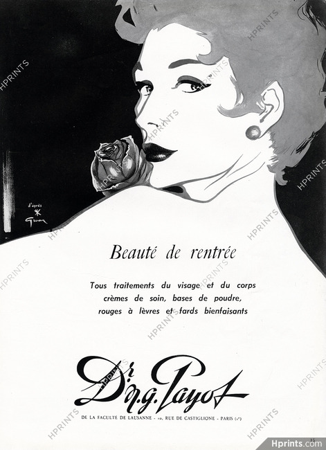 Dr. N.g. Payot 1955 René Gruau, Rose (version D Beauté de rentrée)