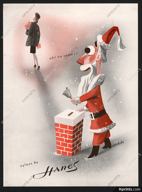 Hanes (Nylons) 1946 Ah! No Seams! Santa, Bobri