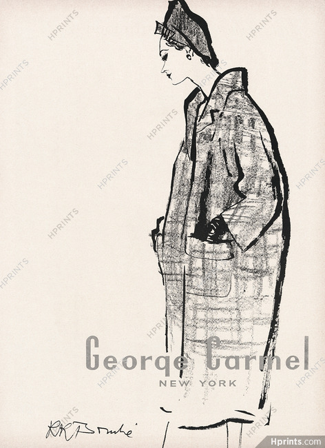 George Carmel 1957 René Bouché, Fashion Illustration