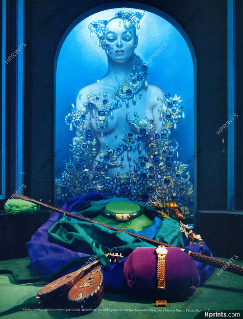 Hermès (Boutique) 1987 Opéra, Composition de Leïla Menchari, Illustration Thierry Bruet