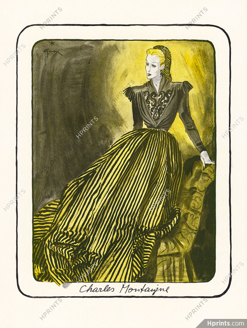 Charles Montaigne 1945 René Gruau, Evening Gown