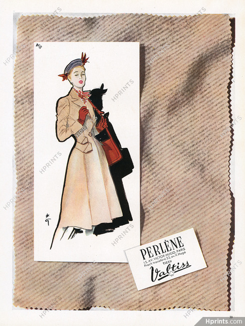 Perlène 1946 Valtiss, René Gruau, Coat