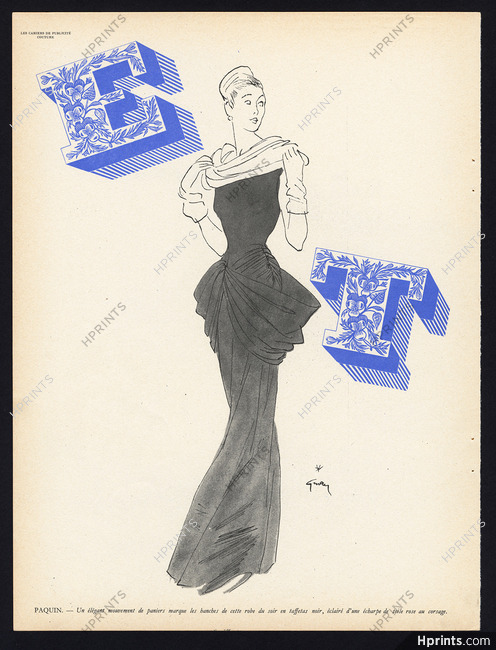 René Gruau 1946 Paquin, Evening Gown