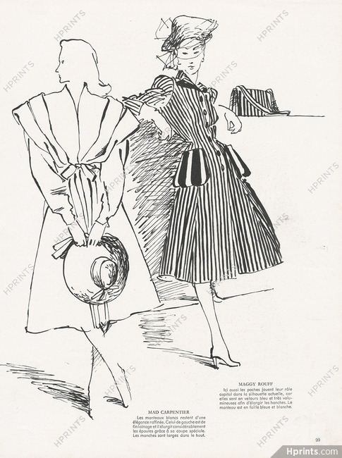 Mad Carpentier & Maggy Rouff 1945 René Gruau