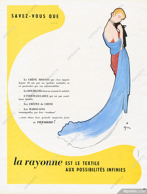 René Gruau 1948 La Rayonne Fabric