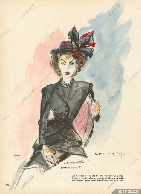 Caroline Reboux 1947 Mrs Manheimer, Demachy