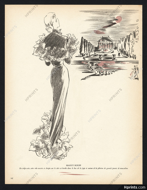 Maggy Rouff 1947 Evening Gown, Haramboure