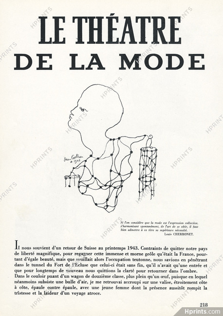 Jean Cocteau 1945 Le Théâtre de la Mode (First Page Only)