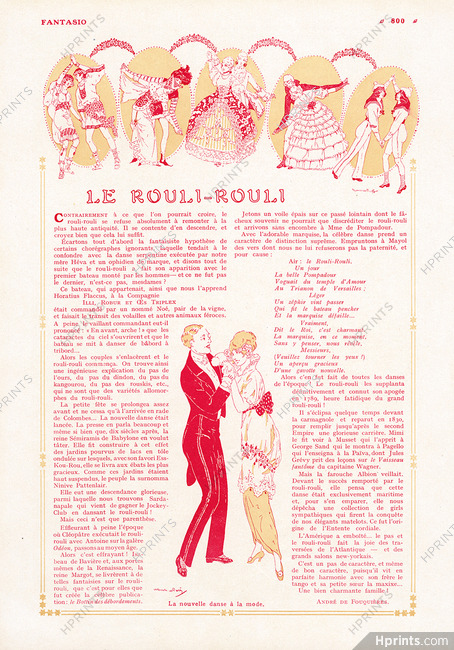 Le Rouli-Rouli, 1914 - La nouvelle danse à la mode, Maurice Berty, Texte par André de Fouquières