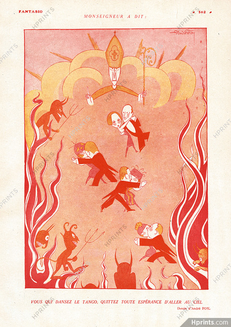 Vous Qui Dansez le Tango..., 1920 - André Foy Tango Dancers Give Up All Hope of Going to Heaven