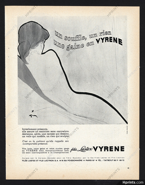 Filés Lastex Vyrène 1963 René Gruau