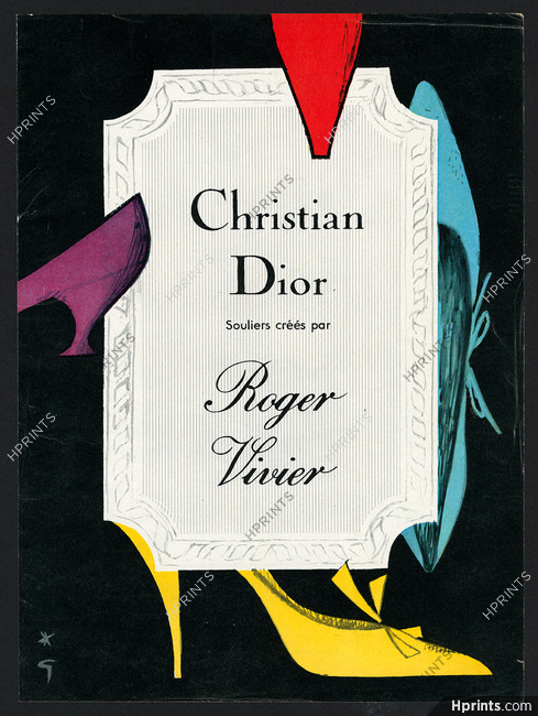 Christian Dior, Roger Vivier (Shoes) 1960 René Gruau (S)