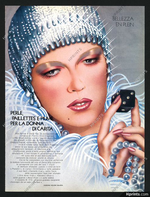 Carita 1973 Pearls, Feathers, Hélène Majera