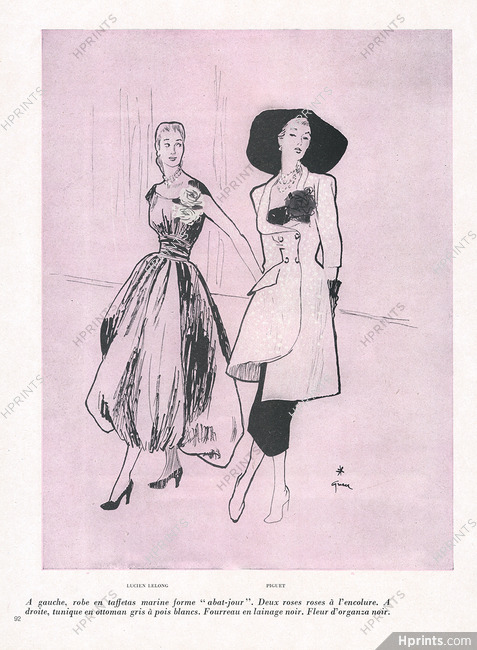 Lucien Lelong, Robert Piguet 1947 René Gruau, Fashion Illustration