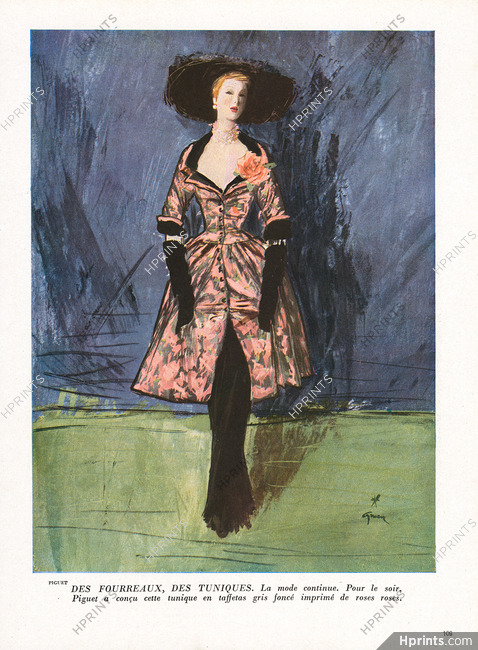 Robert Piguet 1947 Des Fourreaux, Des Tuniques, René Gruau