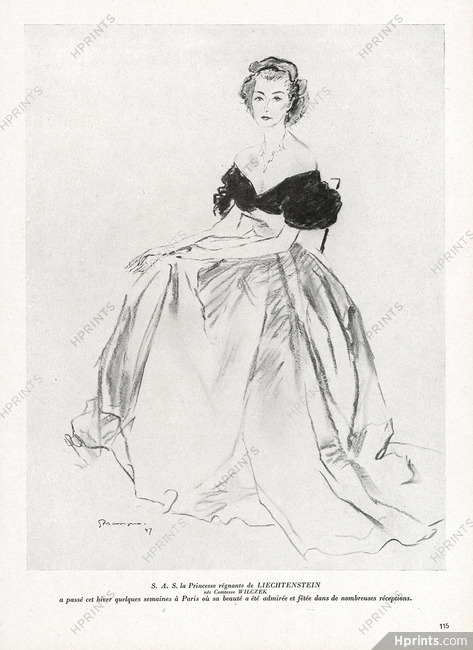 Pierre Mourgue 1947 Princesse du Liechtenstein, née Wilczek