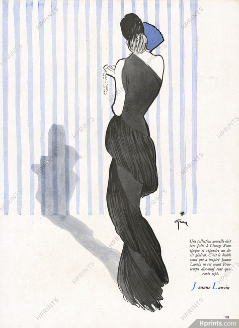 Jeanne Lanvin 1947 René Gruau, Evening Dress