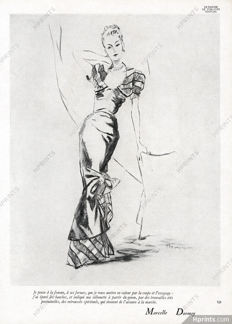 Marcelle Dormoy 1947 Evening Gown, Pierre Mourgue