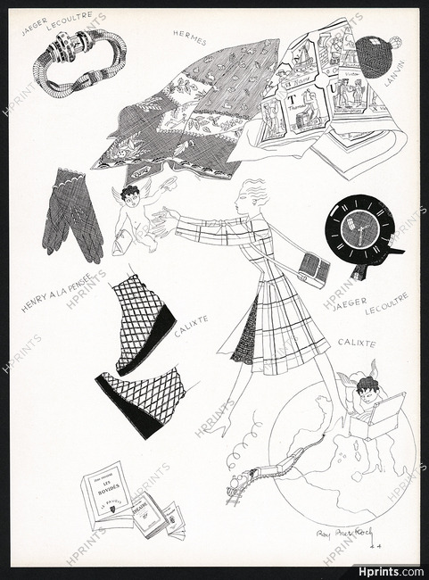 Hermes (Scarf) & Jaeger le Coultre 1944 Fashion Goods, Ray Bret koch