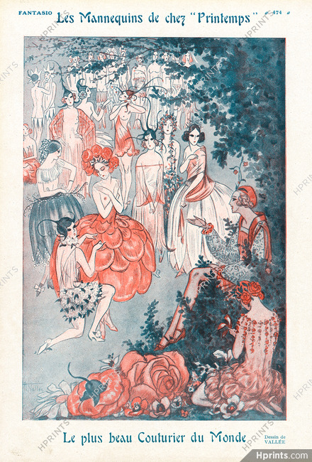 Les Mannequins de chez "Printemps", 1924 - Armand Vallée Spring Model, Fitting, Fashion Show