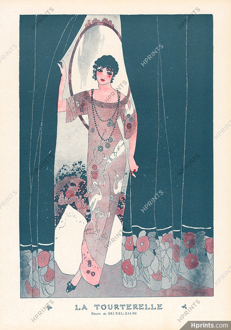Umberto Brunelleschi 1913 "La Tourterelle" The Turtledove, Elegant