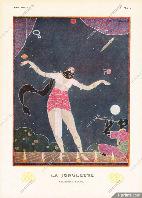 Georges Lepape 1913 La Jongleuse, The Juggler, Circus