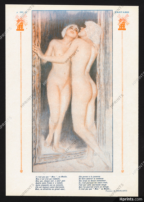 Gustave Brisgand 1925 Nude Mirror