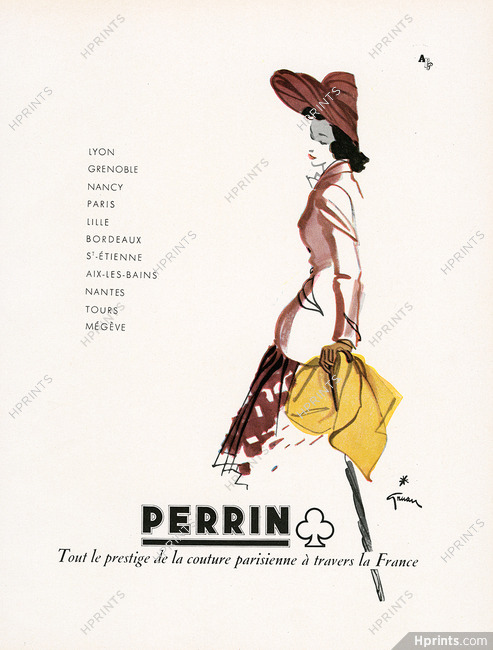 Perrin (Gloves) 1944 René Gruau, Tout le prestige de la couture parisienne à travers la France