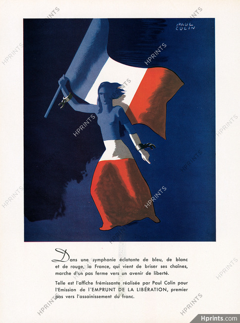 Paul Colin 1944 Libération, Affiche pour l'Emission de l'Emprunt de la Libération