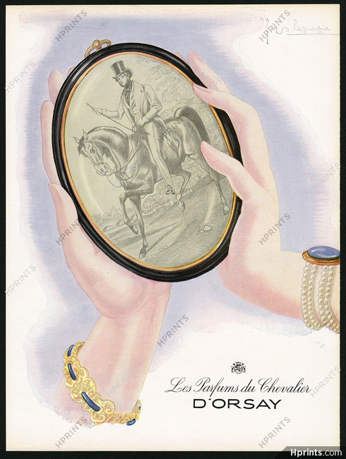 D'Orsay (Perfumes) 1944 Georges Lepape, Jewels, Les Parfums du Chevalier