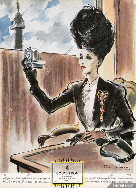Boucheron 1944 Poudrier et Châtelaine, Pierre Simon, Place Vendôme