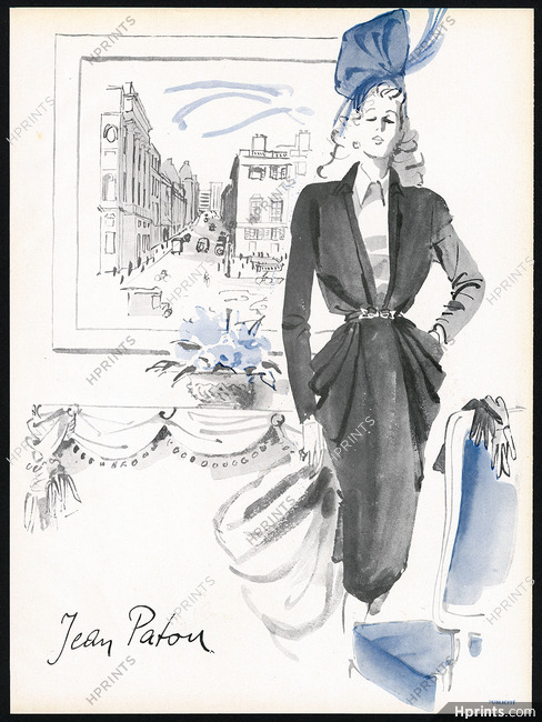 Jean Patou 1944 René Gruau Fashion Illustration