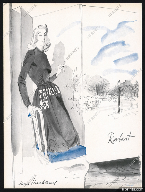 Robert Piguet 1944 René Gruau, Tissus Ducharne