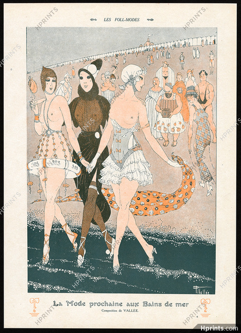 La Mode prochaine aux Bains de mer, 1914 - Armand Vallée Foll'modes, New Swimwear, Bathing Beauties