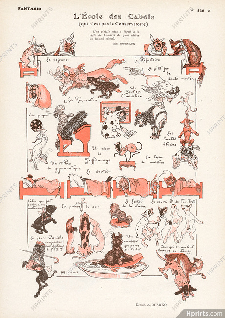 Miarko 1920 The School for Dogs, "L'École des Cabots", Teckel Dog