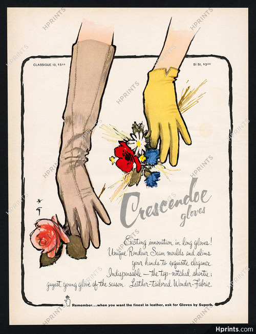 Crescendoe 1962 René Gruau, Flowers