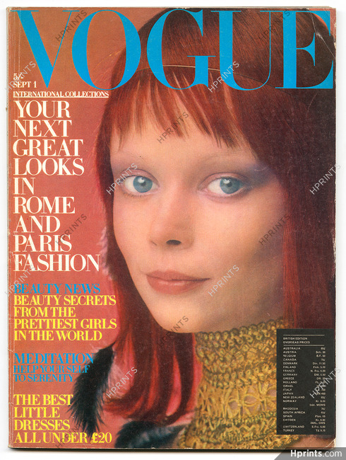 UK Vogue British Magazine 1970 September 1st, David Bailey, Norman Parkinson, Clive Arrowsmith