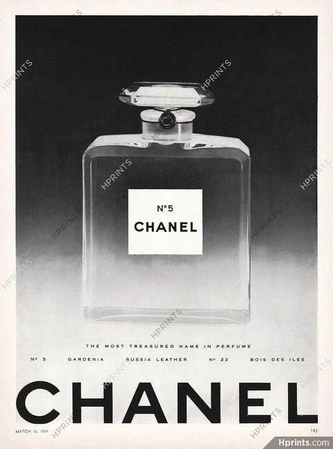 Chanel (Perfumes) 1952 Numéro 5 (version two text lines, english)