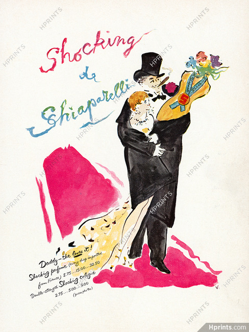 Schiaparelli (Perfumes) 1954 Daddy — She Loves It, Shocking, Marcel Vertès