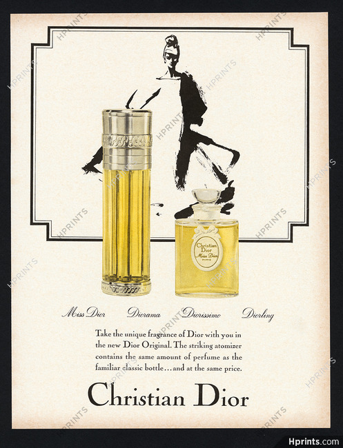 Christian Dior (Perfumes) 1966 Miss Dior Atomizer, René Gruau