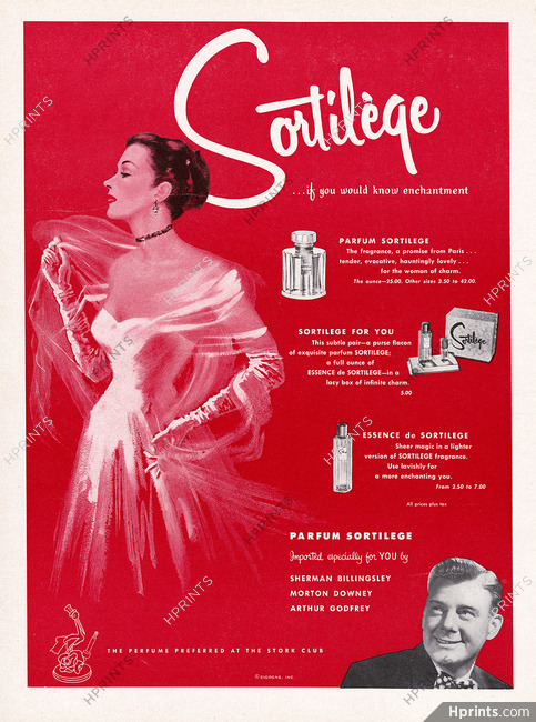 Le Galion (Perfumes) 1953 Sortilège, The Stork club