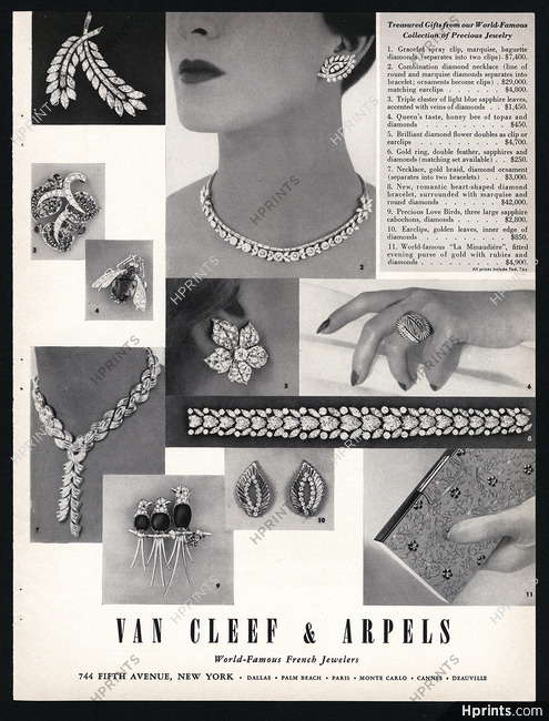Van Cleef & Arpels 1954 Earclips, Love Birds, Necklace, Gold Ring, Earrings, Minaudière...