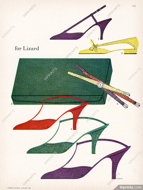 Warhol 1955 New Colors For Lizard, I. Miller, Fleming Joffe, Rolex