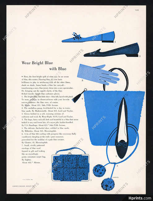 Warhol 1954 Wear Bright Blue, Fashion Goods