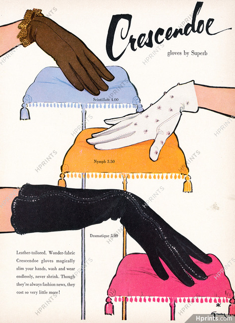 René Gruau 1954 Crescendoe (Gloves)